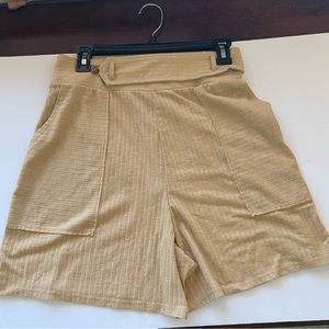 FP Beach Yellow/Beige sheer high waist shorts size M